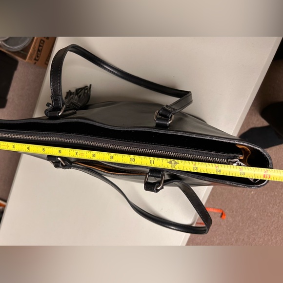 Patricia Nash Milana Black Leather Tote Shoulder Bag with Tassels - Picture 8 of 14